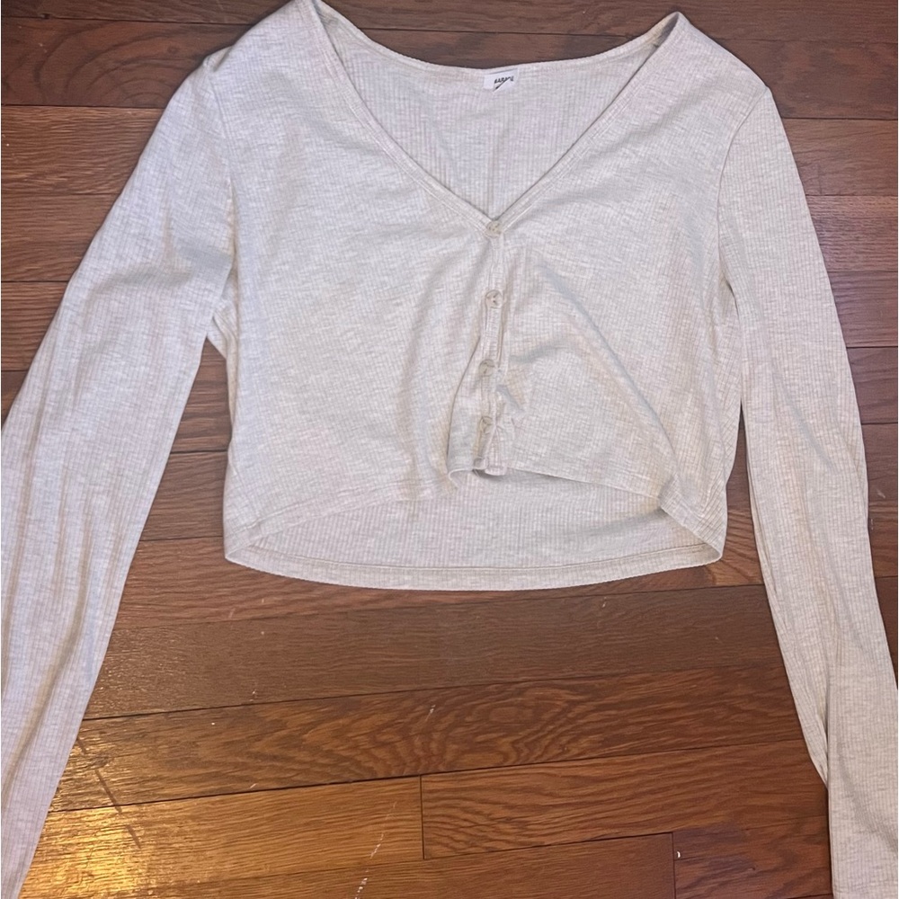 Womens GARAGE off-white long sleeve shirt.